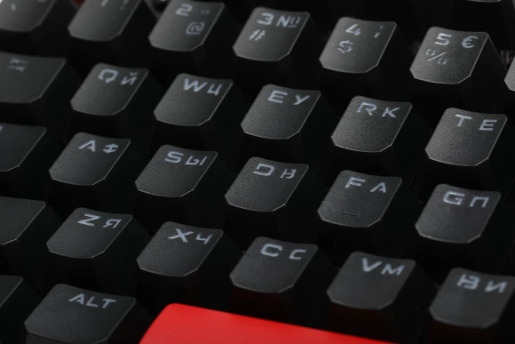 Клавиатура A4Tech S510R механическая черный USB for gamer LED (S510R USB FIRE BLACK/BLMS RED) кабель 1.8м