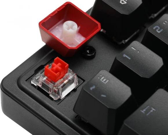 Клавиатура A4Tech S510R механическая черный USB for gamer LED (S510R USB FIRE BLACK/BLMS RED) кабель 1.8м