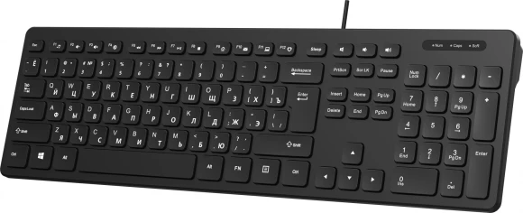 Клавиатура Оклик K733 черный USB slim Multimedia