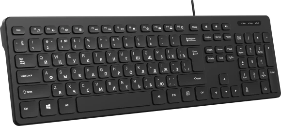 Клавиатура Оклик K733 черный USB slim Multimedia