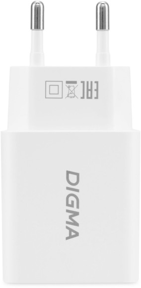 Сетевое зар./устр. Digma DGW2D 20W 3A+1A (PD+QC) USB-C/USB-A универсальное белый (DGW2D0F110WH) Сетевое зар./устр. Digma DGW2D 20W 3A+1A (PD+QC) USB-C/USB-A универсальное белый (DGW2D0F110WH)