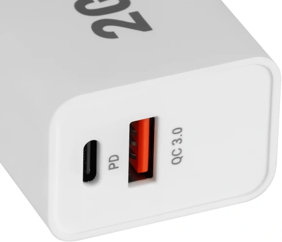 Сетевое зар./устр. Digma DGW2D 20W 3A+1A (PD+QC) USB-C/USB-A универсальное белый (DGW2D0F110WH)