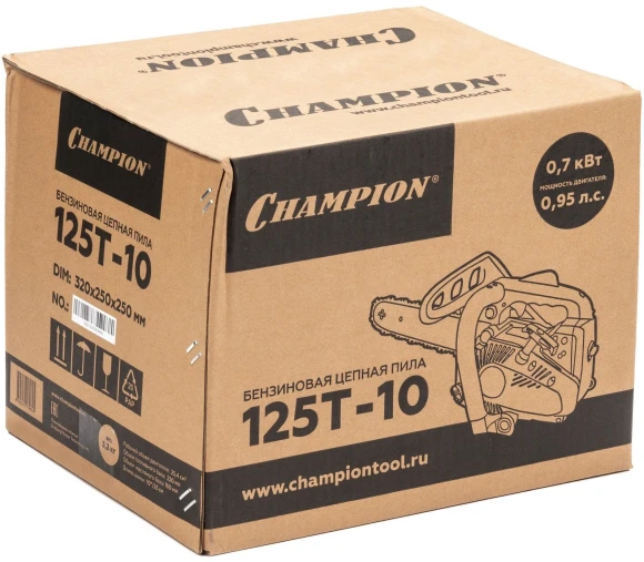 Бензопила Champion 125T-10 700Вт 0.95л.с. дл.шины:10" (25cm) Бензопила Champion 125T-10 700Вт 0.95л.с. дл.шины:10" (25cm)