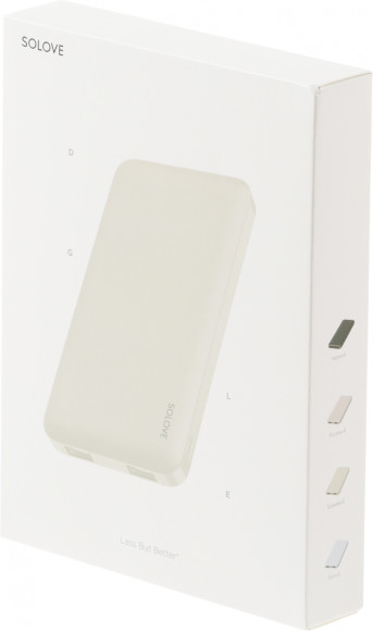 Мобильный аккумулятор Solove 001M+ 10000mAh QC3.0 10.5W 2.1A 2xUSB-A бежевый (001M+ BEIGE RUS)
