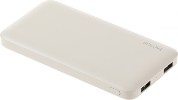Мобильный аккумулятор Solove 001M+ 10000mAh QC3.0 10.5W 2.1A 2xUSB-A бежевый (001M+ BEIGE RUS)