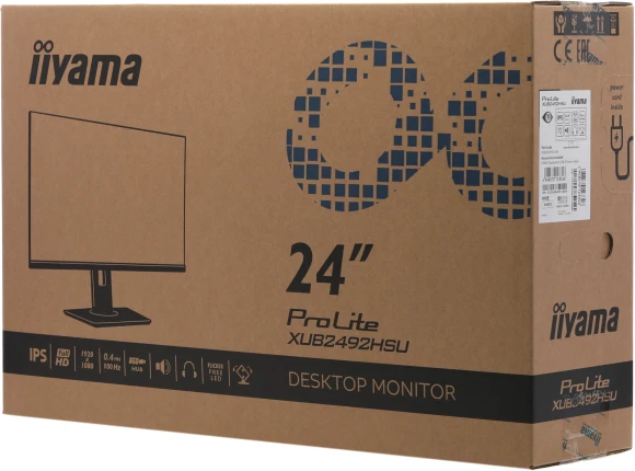 Монитор Iiyama 23.8" ProLite XUB2492HSU-W6 белый IPS LED 0.4ms 16:9 HDMI M/M матовая HAS Piv 250cd 178гр/178гр 1920x1080 100Hz DP FHD USB 4.9кг