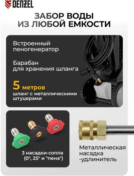 Минимойка Denzel R-165D 2200Вт (58235) Минимойка Denzel R-165D 2200Вт (58235)