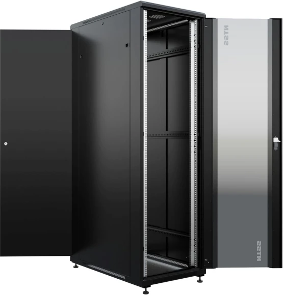 Шкаф серверный NTSS Премиум (NTSS-R42U80100GS-BL) напольный 42U 800x1000мм пер.дв.стекл металл 900кг черный 910мм 160кг 1987мм IP20 сталь Шкаф серверный NTSS Премиум (NTSS-R42U80100GS-BL) напольный 42U 800x1000мм пер.дв.стекл металл 900кг черный 910мм 160кг 1987мм IP20 сталь