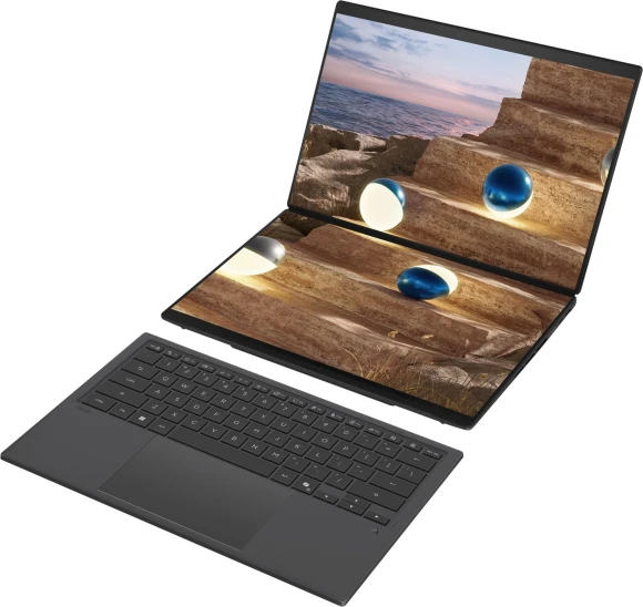 Ноутбук Asus ZenBook Duo UX8407AA-SN426X Core Ultra X7 358H 32Gb SSD1Tb Intel Arc B390 14" OLED Touch 3K (2880x1800) Windows 11 Pro grey WiFi BT Cam (90NB16V1-M00P90)