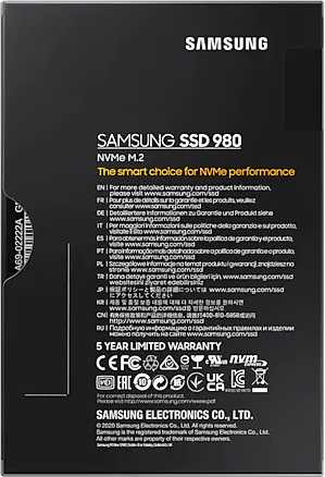 Накопитель SSD Samsung PCIe 3.0 x4 500GB MZ-V8V500BW 980 M.2 2280