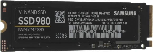 Накопитель SSD Samsung PCIe 3.0 x4 500GB MZ-V8V500BW 980 M.2 2280