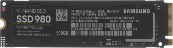 Накопитель SSD Samsung PCIe 3.0 x4 500GB MZ-V8V500BW 980 M.2 2280