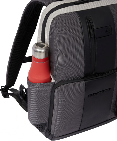 Рюкзак Piquadro Brief2 Special CA3214BR2S/GRN серый/черный нейлон/натур.кожа Рюкзак Piquadro Brief2 Special CA3214BR2S/GRN серый/черный нейлон/натур.кожа