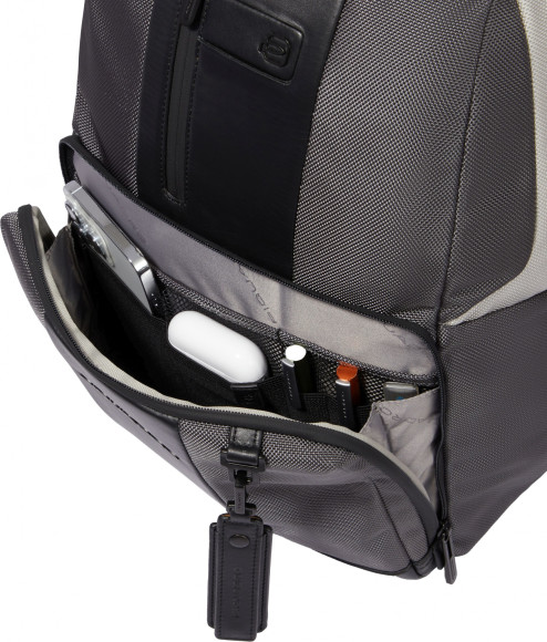 Рюкзак Piquadro Brief2 Special CA3214BR2S/GRN серый/черный нейлон/натур.кожа Рюкзак Piquadro Brief2 Special CA3214BR2S/GRN серый/черный нейлон/натур.кожа