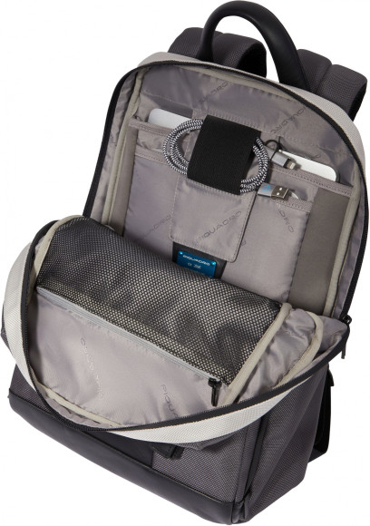 Рюкзак Piquadro Brief2 Special CA3214BR2S/GRN серый/черный нейлон/натур.кожа Рюкзак Piquadro Brief2 Special CA3214BR2S/GRN серый/черный нейлон/натур.кожа