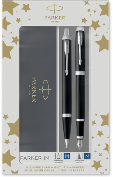 Набор ручек Parker IM Core FK221 (2093215) Black CT сталь нержавеющая подар.кор. ручка перьевая, ручка шариковая