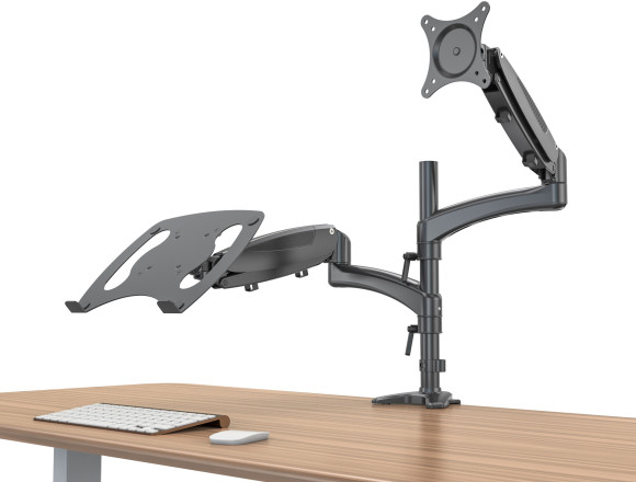 Кронштейн для монитора/ноутбука Cactus CS-VM-LH08-BK черный 13"-32" макс.16кг настольный поворот и наклон Кронштейн для монитора/ноутбука Cactus CS-VM-LH08-BK черный 13"-32" макс.16кг настольный поворот и наклон