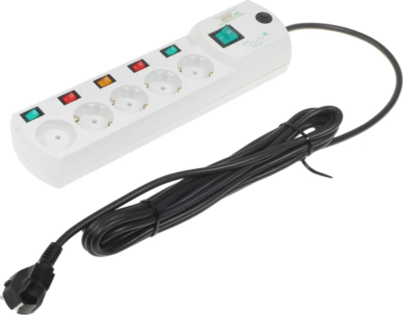 Сетевой фильтр Most ERG 5м (5 розеток) белый (коробка)