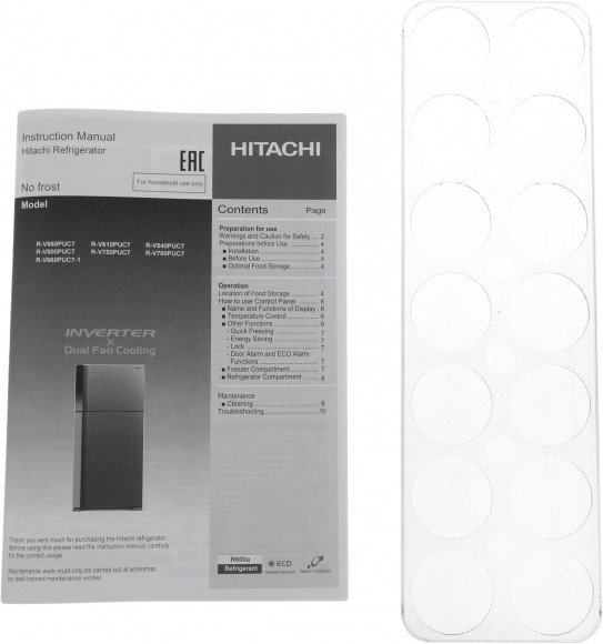 Холодильник Hitachi R-V660PUC7-1 PWH 2-хкамерн. белый глянц. инвертер