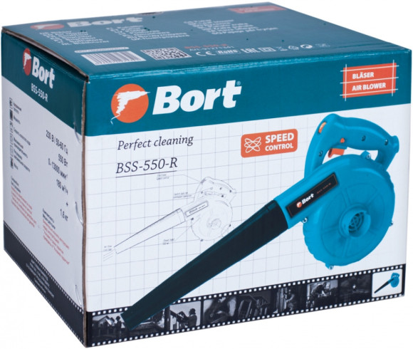 Воздуходувка Bort BSS-550-R 550Вт пит.:от сети синий