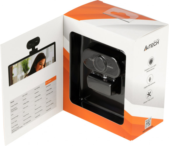 Камера Web A4Tech PK-930HA черный 2Mpix (1920x1080) USB2.0 с микрофоном