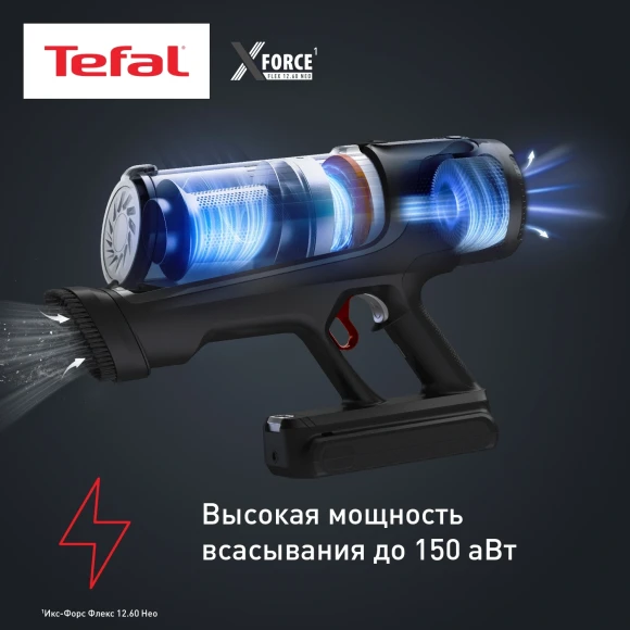 Пылесос Tefal X-Force Flex TY9LC1WO 380Вт серый/синий