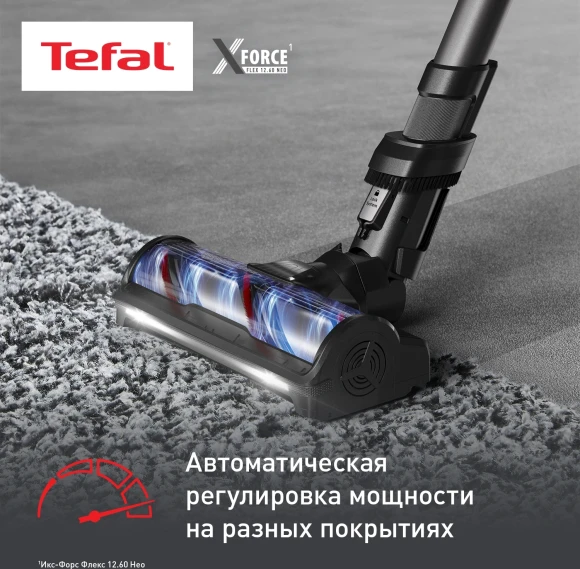 Пылесос Tefal X-Force Flex TY9LC1WO 380Вт серый/синий