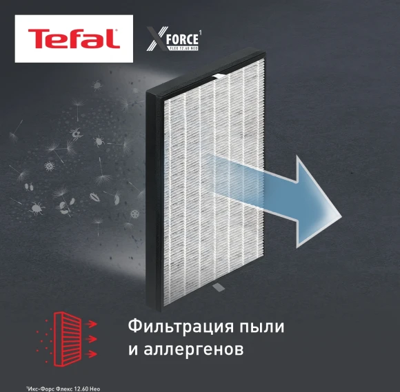 Пылесос Tefal X-Force Flex TY9LC1WO 380Вт серый/синий