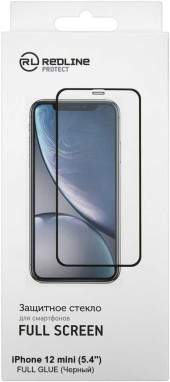 Защитное стекло для экрана Redline черный для Apple iPhone 12 mini антиблик. 1шт. (УТ000021878) Защитное стекло для экрана Redline черный для Apple iPhone 12 mini антиблик. 1шт. (УТ000021878)