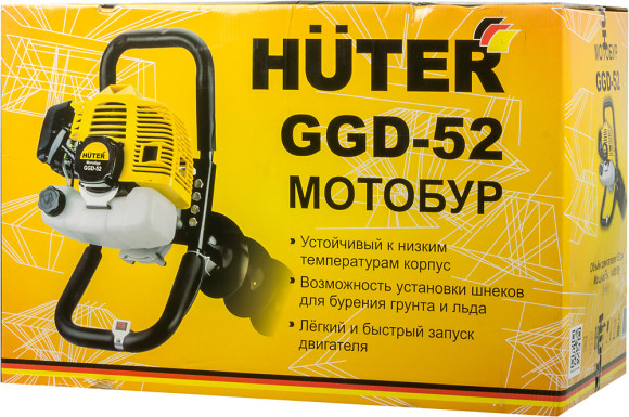Мотобур Huter GGD-52 2-х такт. 2000Вт 1.9л.с. 52см3 8700об/мин (70/13/1)