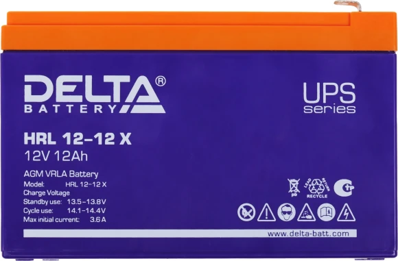 Батарея для ИБП Delta HRL 12-12 X 12В 12Ач Батарея для ИБП Delta HRL 12-12 X 12В 12Ач