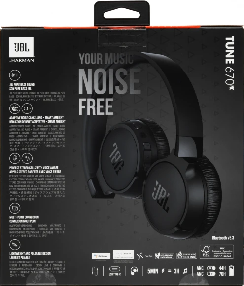 Гарнитура накладные JBL Tune 670NC черный беспроводные bluetooth оголовье (JBLT670NCBLK) Гарнитура накладные JBL Tune 670NC черный беспроводные bluetooth оголовье (JBLT670NCBLK)