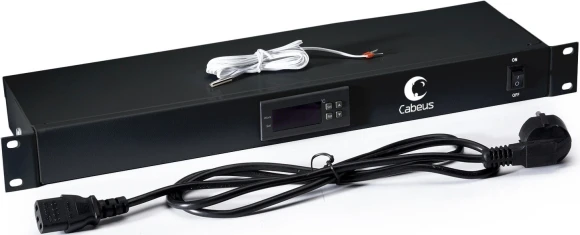 Полка стационарная для шкафов Cabeus RA-J018-FC-700-100KG RA-J018-FC-700-100KG-BK 1U нагр.:100кг. 19" 500мм черный