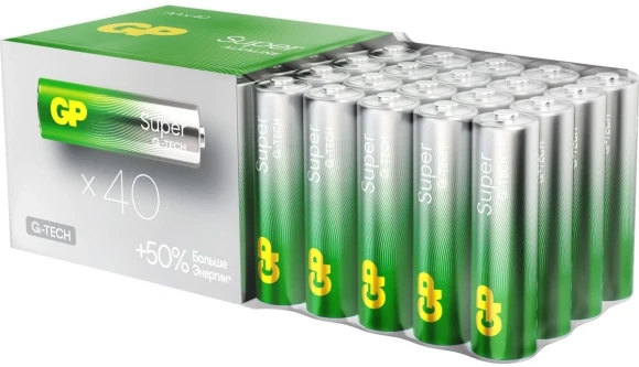 Батарея GP Super Alkaline 15AA21-2CRSWC40 AA (40шт) коробка Батарея GP Super Alkaline 15AA21-2CRSWC40 AA (40шт) коробка