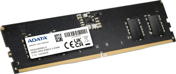 Память DDR5 32Gb 4800MHz A-Data AD5U480032G-S RTL PC5-38400 CL40 DIMM 288-pin 1.1В single rank Ret Память DDR5 32Gb 4800MHz A-Data AD5U480032G-S RTL PC5-38400 CL40 DIMM 288-pin 1.1В single rank Ret