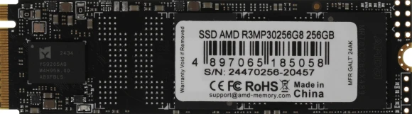 Накопитель SSD AMD PCIe 3.0 x4 256GB R3MP30256G8 Radeon M.2 2280 Накопитель SSD AMD PCIe 3.0 x4 256GB R3MP30256G8 Radeon M.2 2280