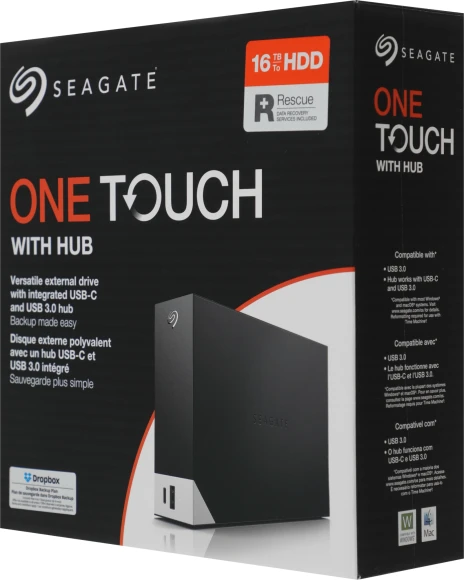 Жесткий диск Seagate USB3.0 16TB STLC16000400 One Touch Hub 3.5" черный