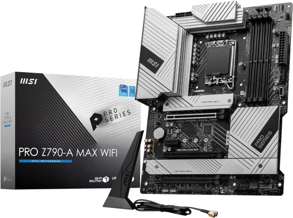Материнская плата MSI PRO Z790-A MAX WIFI Soc-1700 Intel Z790 4xDDR5 ATX AC`97 8ch(7.1) 2.5Gg RAID+HDMI+DP