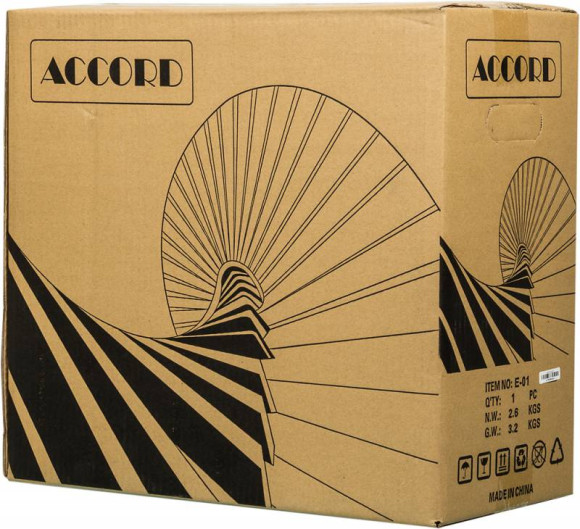 Корпус Accord E-01 черный без БП ATX 1x80mm 1x92mm 2x120mm 2xUSB2.0 1xUSB3.0 audio