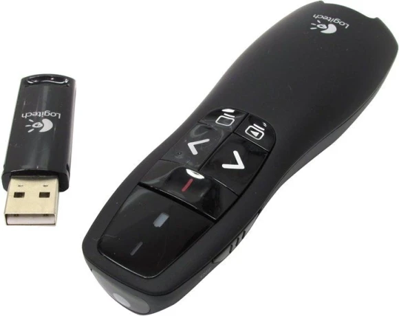 Презентер Logitech R400 Radio USB (15м) черный