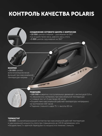 Утюг Polaris PIR 2483K 2400Вт черный/золотистый