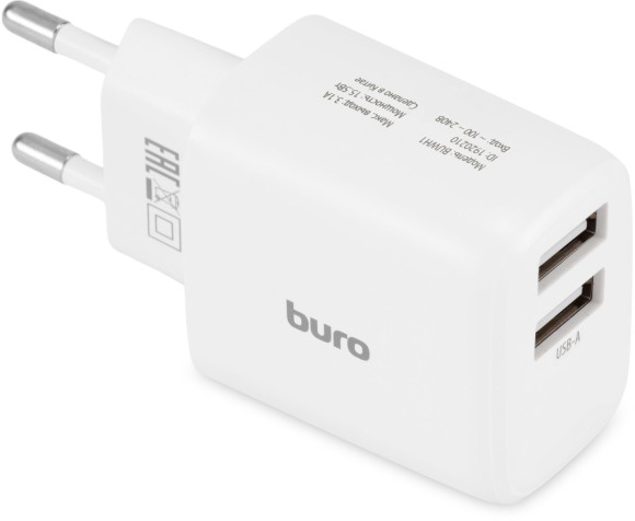 Сетевое зар./устр. Buro BUWH1 15.5W 3.1A 2xUSB универсальное белый (BUWH15S200WH) Сетевое зар./устр. Buro BUWH1 15.5W 3.1A 2xUSB универсальное белый (BUWH15S200WH)