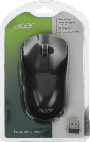Мышь Acer OMR312 черный оптическая 3200dpi беспров. BT/Radio USB 5but (ZL.MCECC.035) Мышь Acer OMR312 черный оптическая 3200dpi беспров. BT/Radio USB 5but (ZL.MCECC.035)