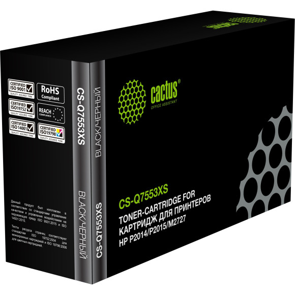 Картридж лазерный Cactus CS-Q7553XS Q7553X черный (7000стр.) для HP P2014/P2015/M2727 Картридж лазерный Cactus CS-Q7553XS Q7553X черный (7000стр.) для HP P2014/P2015/M2727