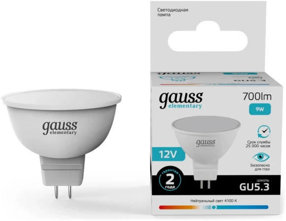 Лампа филам. Gauss Filament 7Вт цок.:E27 свеча 220B св.свеч.бел.теп. (упак.:10шт) (103802107)