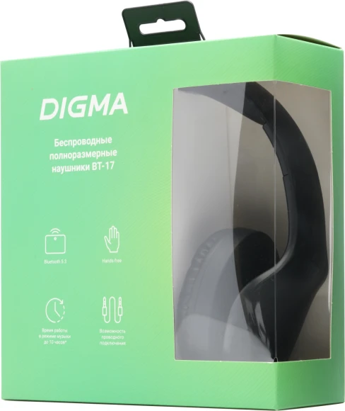 Гарнитура накладные Digma BT-17 черный беспроводные bluetooth оголовье (BT17B) Гарнитура накладные Digma BT-17 черный беспроводные bluetooth оголовье (BT17B)