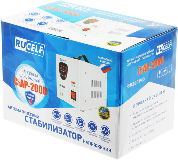 Стабилизатор напряжения Rucelf СтАР-2000 2кВА однофазный белый