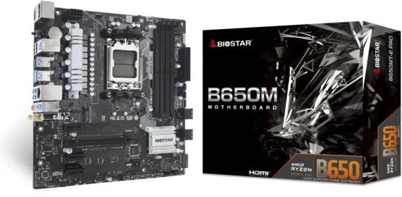 Материнская плата Biostar B850MT2-E DJ SocketAM5 AMD B850 2xDDR5 mATX AC`97 8ch(7.1) 2.5Gg RAID+HDMI+DP