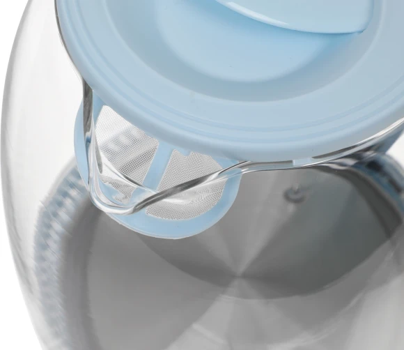 Чайник электрический Kitfort КТ-640-1 1.7л. 2200Вт голубой корпус: стекло/пластик