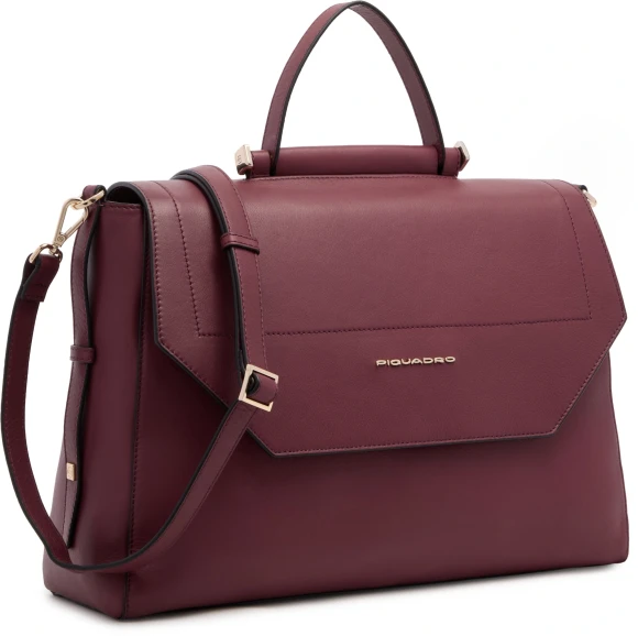 Деловая сумка женская Piquadro Circle BD6778W92/BO с отделением для ноутбука 14" сливовая натур.кожа